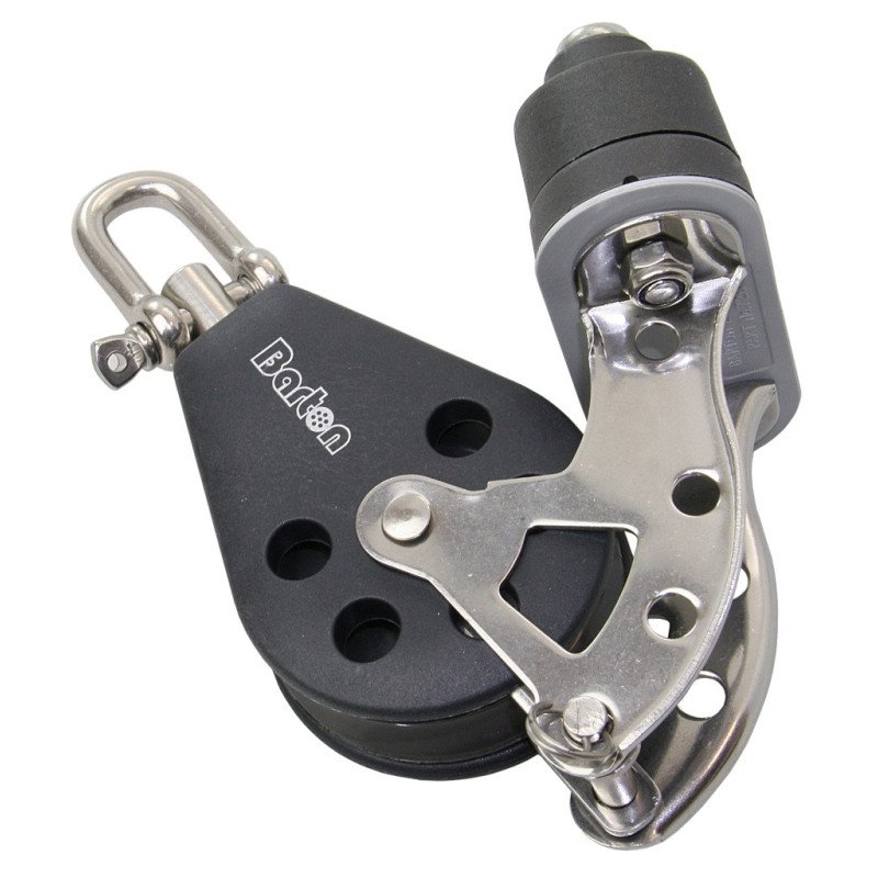 BARTON Einfachblock gleitl. 35mm, Seil 8mm, Schäkel, U-Bügel, K-Klemme
