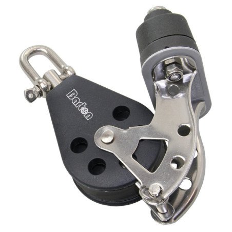 BARTON Einfachblock gleitl. 35mm, Seil 8mm, Schäkel, U-Bügel, K-Klemme