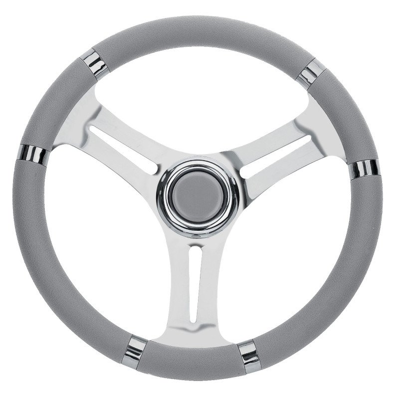 RIVIERA Steuerrad VS01 Edelstahl/PU 350mm grau