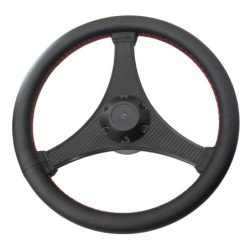 RIVIERA Steuerrad VR04 Carbon/Leder 350mm, schwarz mit roten Nähten