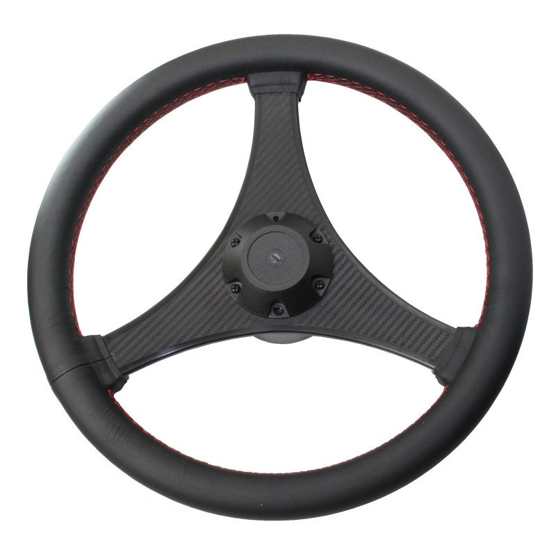 RIVIERA Steuerrad VR04 Carbon/Leder 350mm, schwarz mit roten Nähten