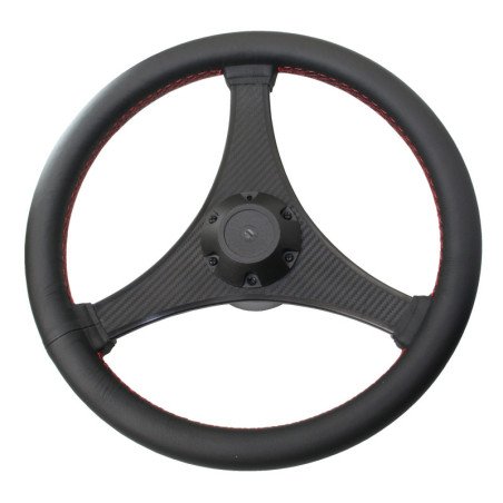 RIVIERA Steuerrad VR04 Carbon/Leder 350mm, schwarz mit roten Nähten