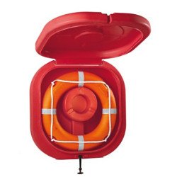 Rettungsring-Container mit Klappe nach ISO18421 rot