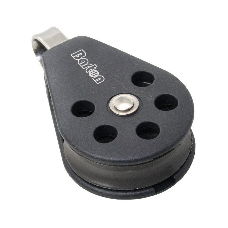 BARTON Einfachblock gleitl. 45mm, Seil 10mm, Auge