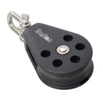 BARTON Einfachblock gleitl. 45mm, Seil 10mm, Wirbelschäkel