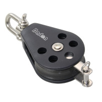 BARTON Einfachblock gleitl. 45mm, Seil 10mm, Wirbelschäkel, U-Bügel