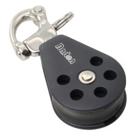 BARTON Einfachblock gleitl. 45mm, Seil 10mm, Schnappschäkel