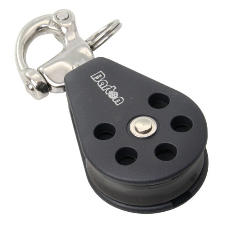 BARTON Einfachblock gleitl. 45mm, Seil 10mm, Schnappschäkel